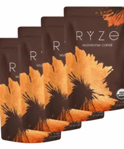4 Pack Organic Ryze Mushroom Coffee 30 SERVINGS Instant Coffee